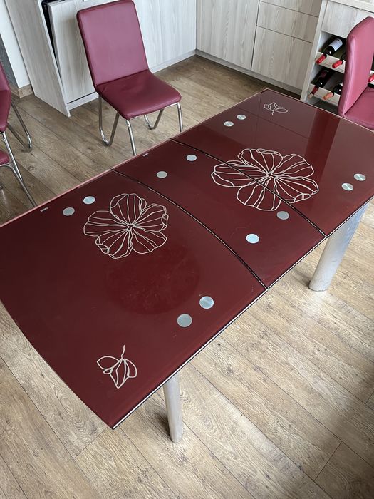 Стол стеклянный раскладной