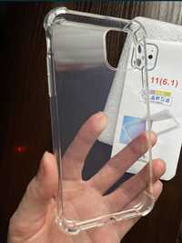 Чехол + стекло айфон 11 iphone apple прозрачный силиконовый скло чохол