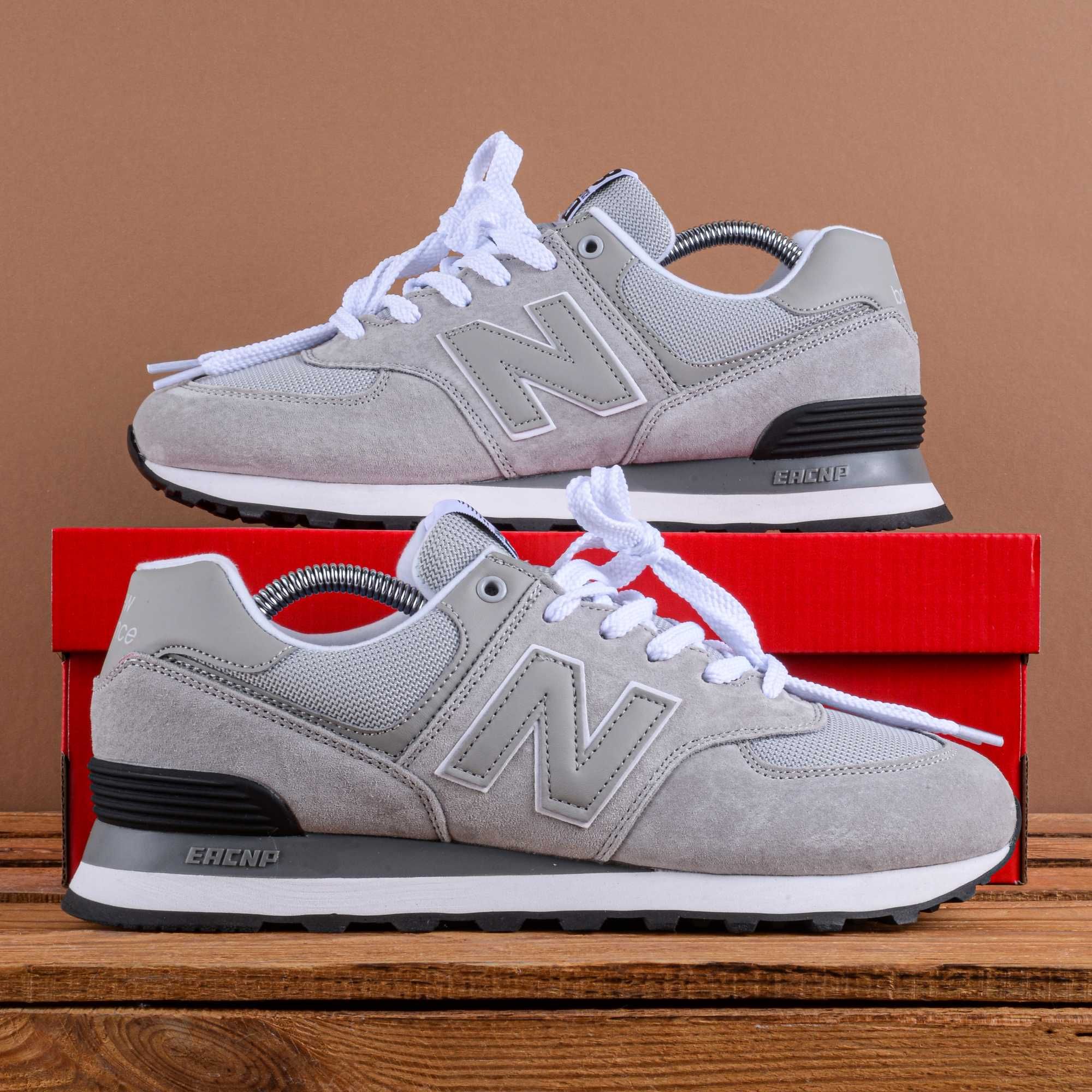 (1907) Кросівки New Balance 574 сірі з чорним (41-46) нб NB