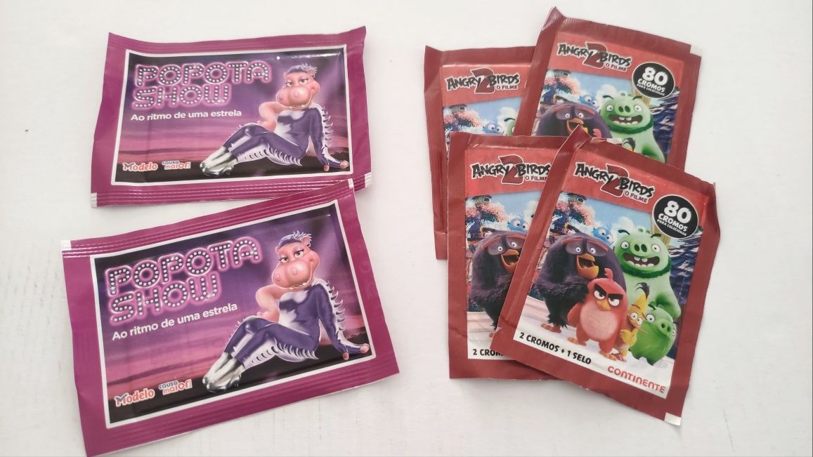 6 Saquetas de cromos | Popota Show + Angry Birds 2 (por abrir)