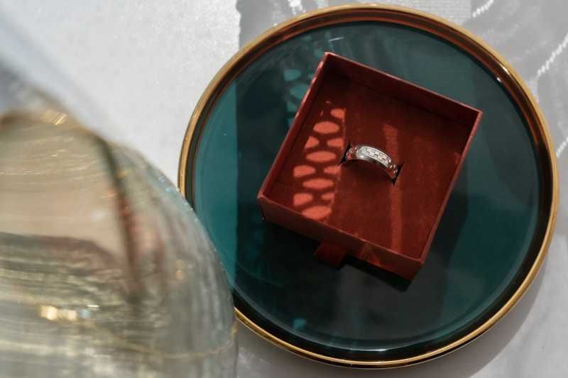 Srebrna obrączka unikatowy wzór próba 3 830 r.17.7