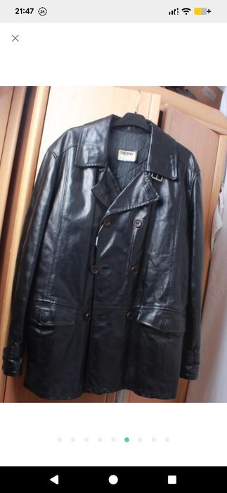 Чоловіче пальто бушлат шкіряний куртка the end італія
