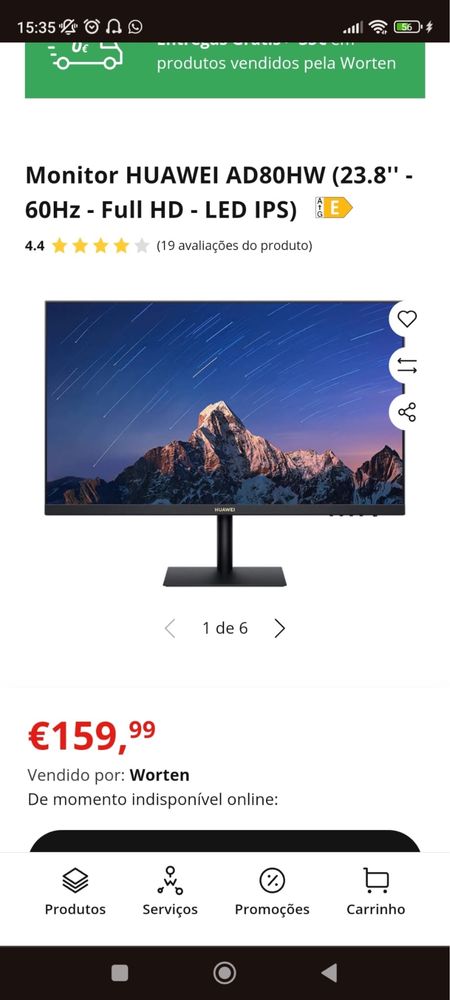 Vendo monitor huawei