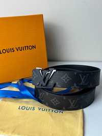 Pasek skórzany męski w mega zestaw Louis Vuitton skórzany