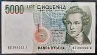 Nota de Itália de 5000 Lire de 1985.