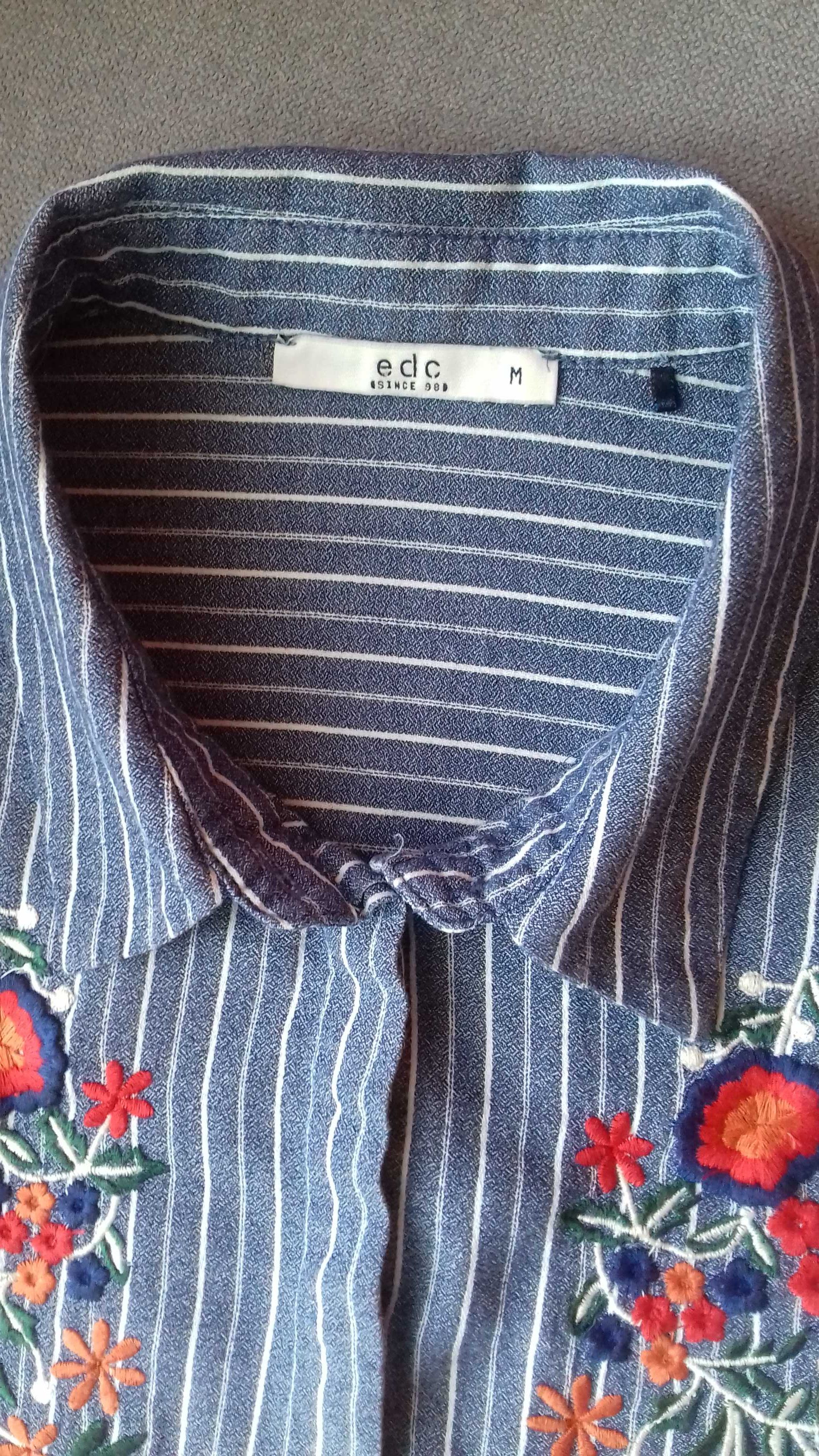 Damska koszula bluzka koszulowa Esprit rozmiar 36/38 z haftem, bawełna
