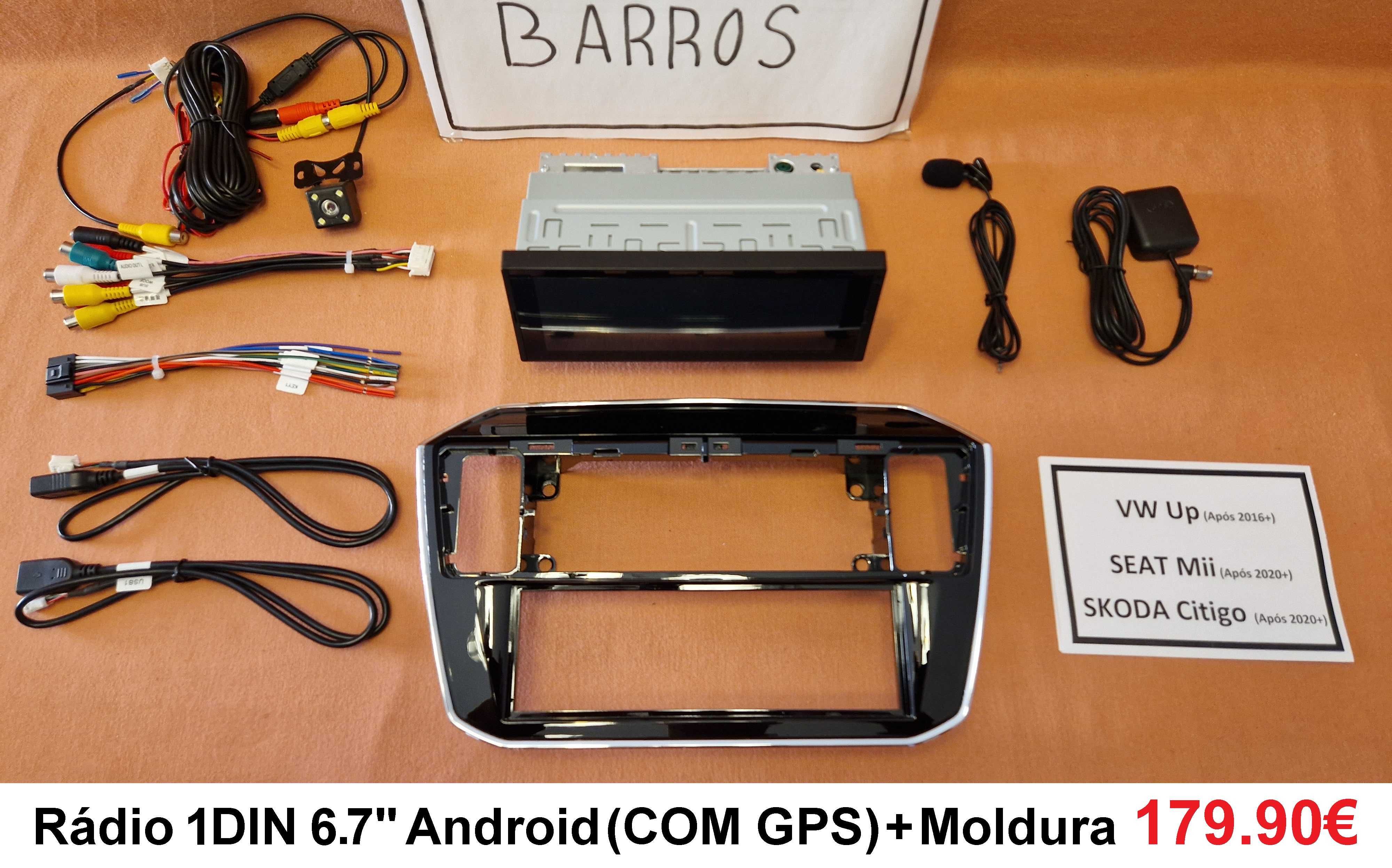 Rádio 1DIN • VW Up • SEAT Mii • SKODA Citigo • Android (2DIN) GPS