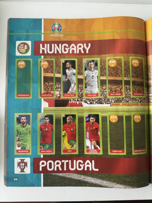 Caderneta Futebol EURO 2020 + 100 Cromos Colados