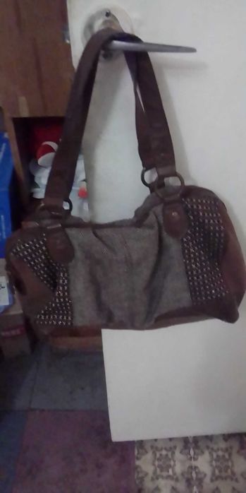 Сумочка темноеоричнева тканинна жіноча