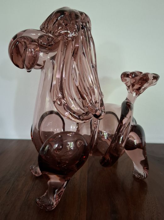 Szkło Murano przedwojenna figura pies Art deco UNIKAT