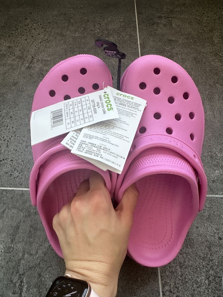 Crocs розовые на платформе, кроксы новые 36 размер, крокси рожеві 2024