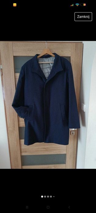 Granatowy Płaszcz męski