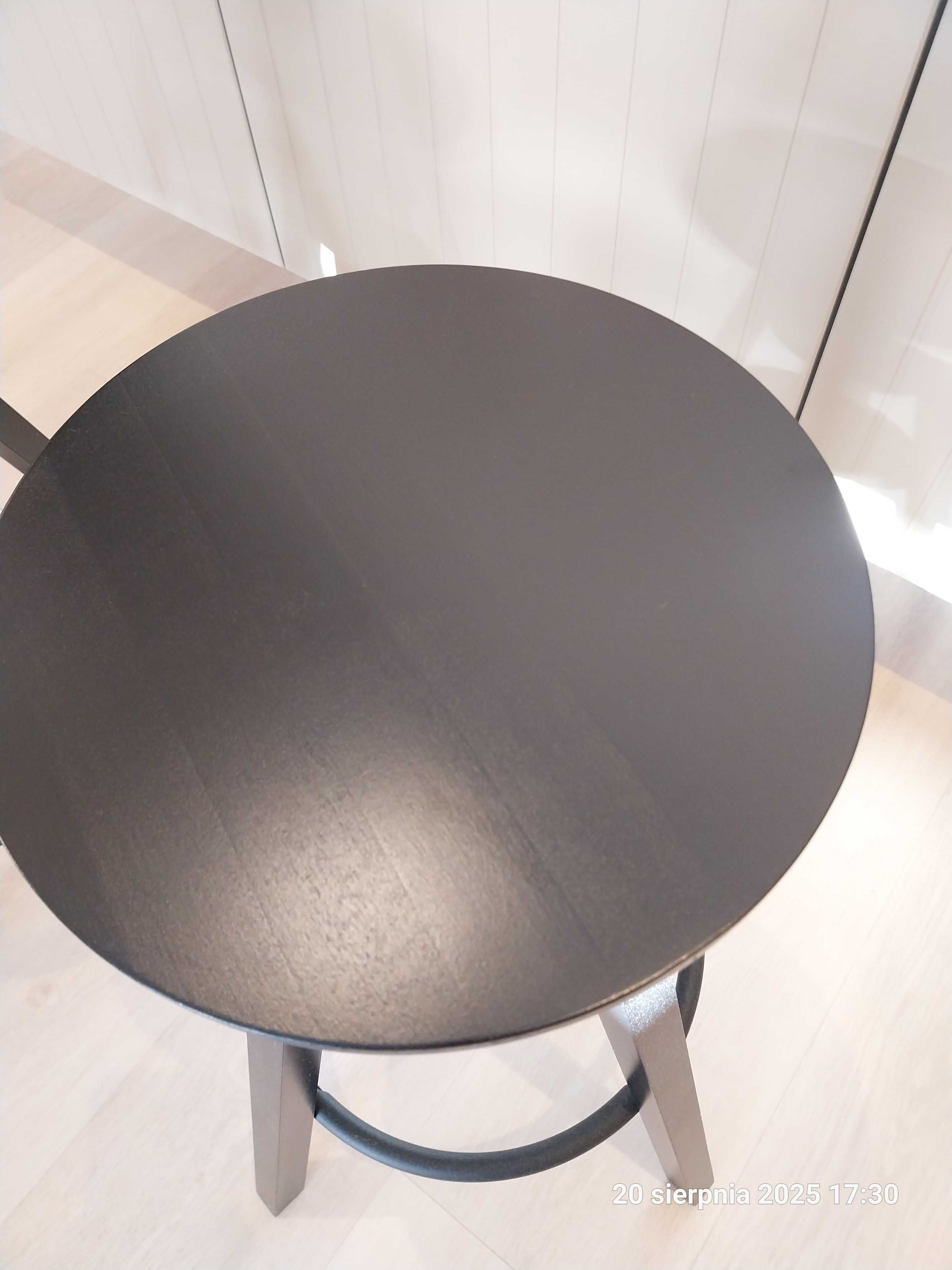 ikea DALFRED Stołek barowy, drewniany, czarny, 63-74 cm
