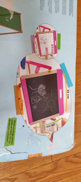 Tablica edukacyjna dwustronna NOWA magnetyczna kredowa suchościeralna