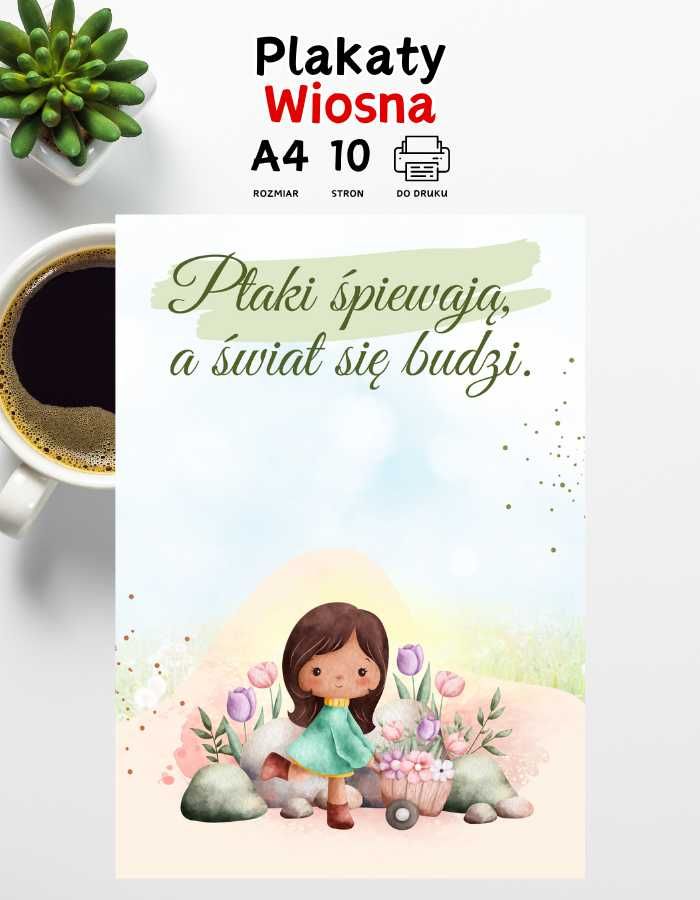 Plakaty motywacyjne dla dzieci do druku A4 – Wiosna