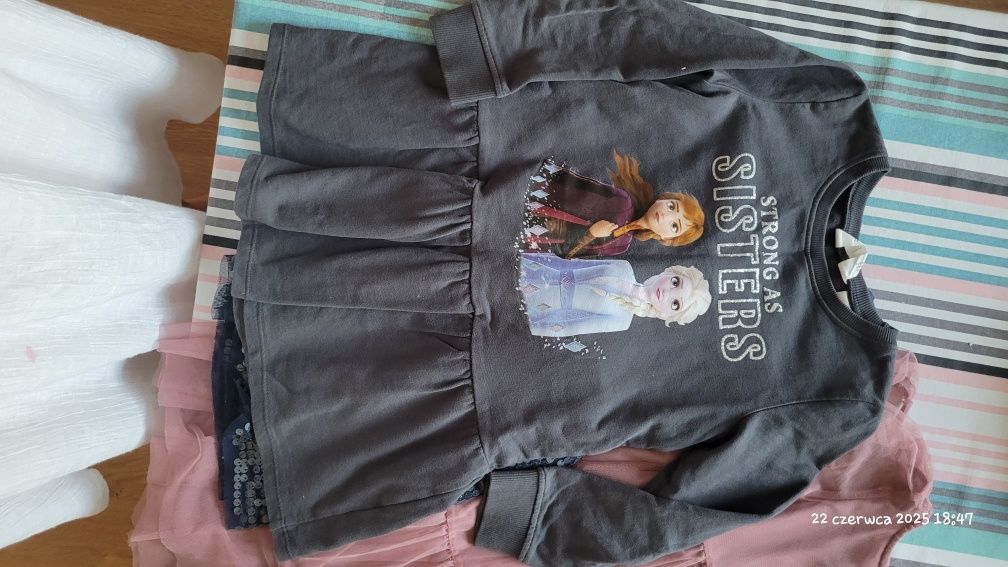 Sukienki dziewczęce h&m coccodrillo 5szt 122 116