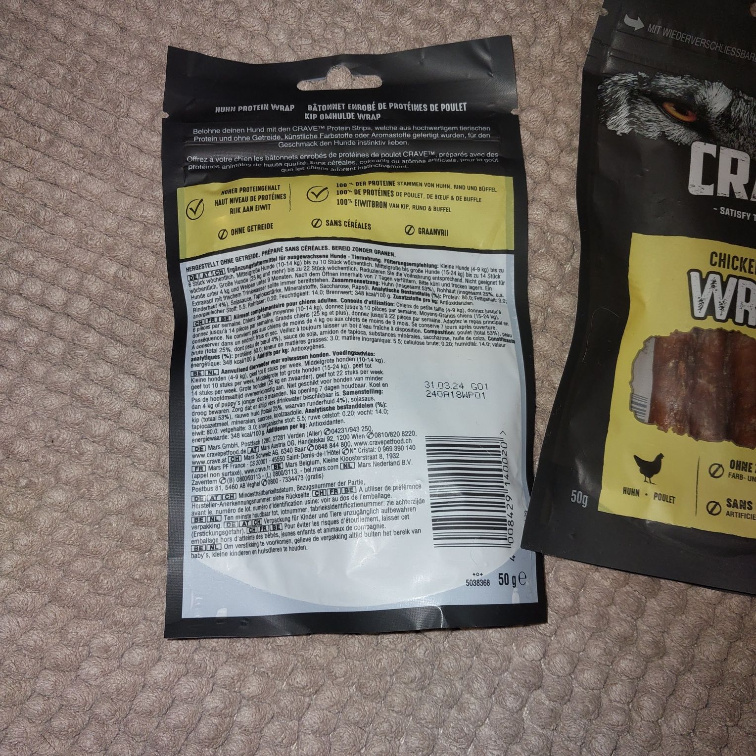 Crave protein wraps  przysmaki przekąski dla psa