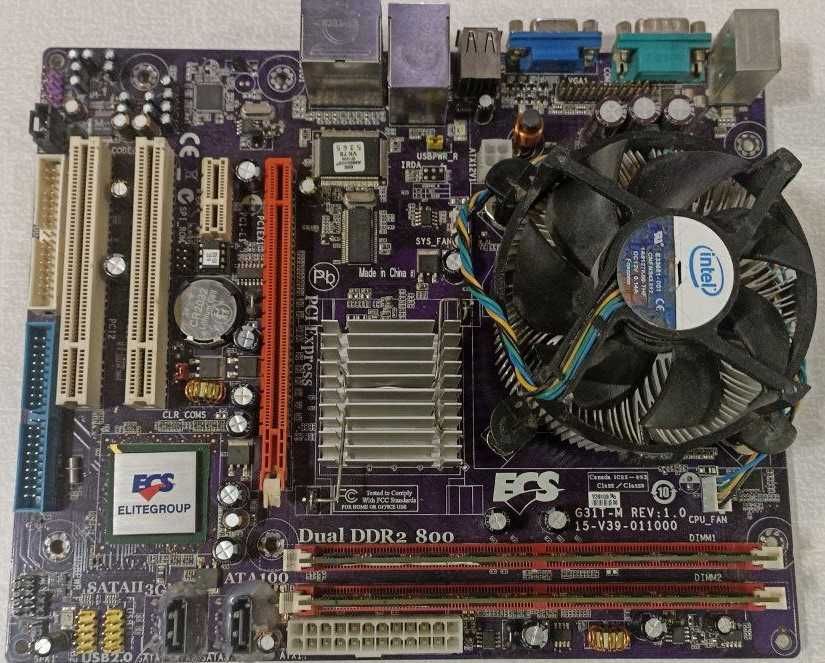 МП Intel g31. Можно + процессор 2,4 ядра Е8400, Quad 6600, кулер, ddr2