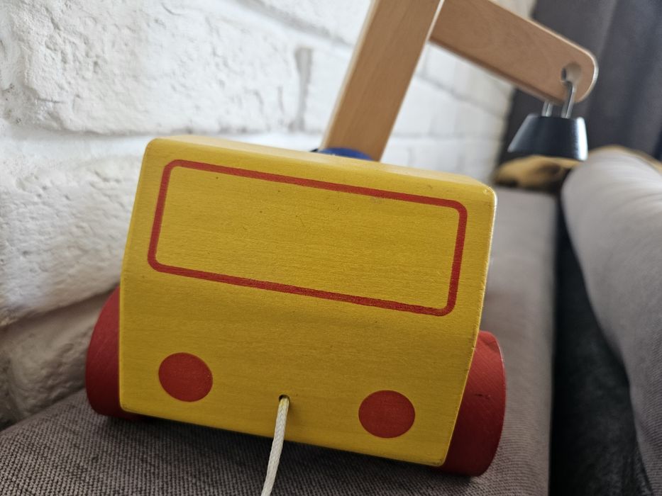 Drewniany dźwig Ikea klocki magnes