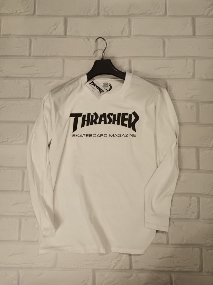 Білий лонгслів Thrasher унісекс