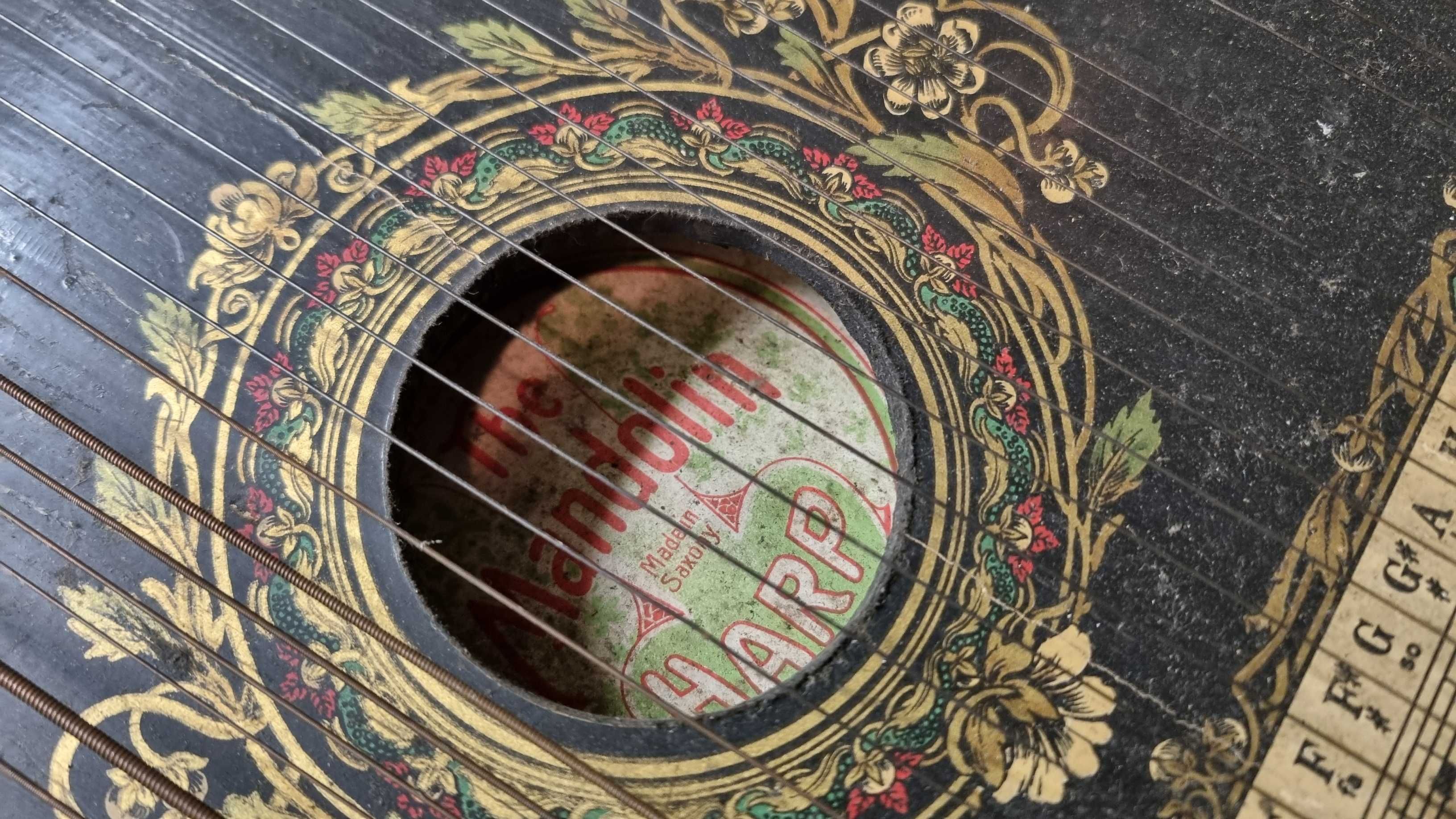 cymbały saksońskie, cytra gitarowa, harfa kolekcjonerska