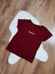 Bordowa bluzka z krótkim rękawem luźna oversize t-shirt burgund