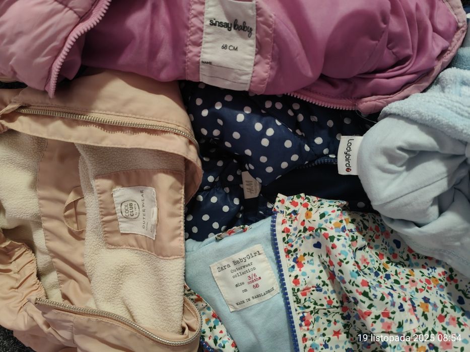 Paka ubranek dla dziewczynki 62-68 i bucików