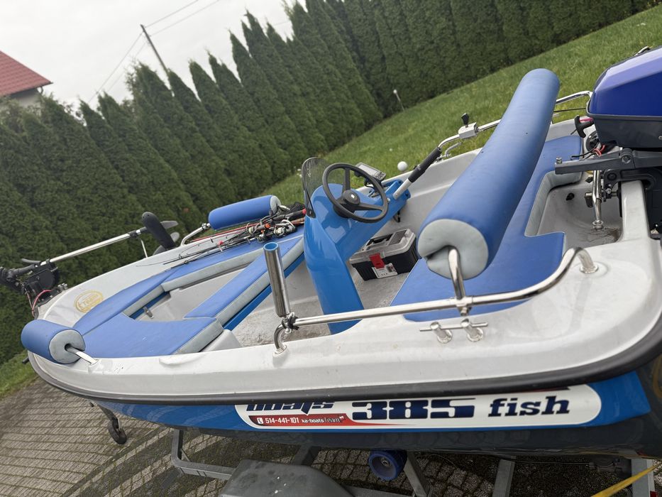 Łudka wędkarska silnik elektryczny i spalinowy z przyczepką