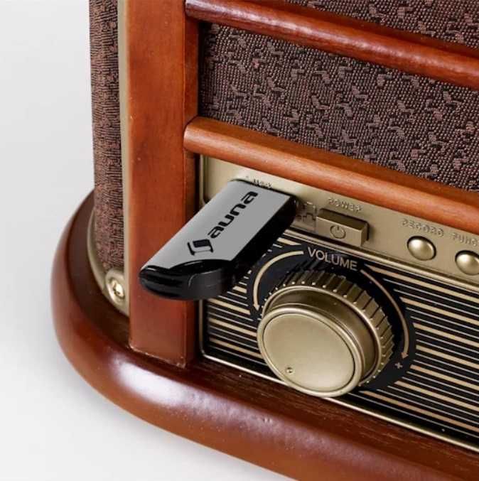 Gramofon drewniany Wieża stereo Retro CD/BT/FM  Auna   G-557