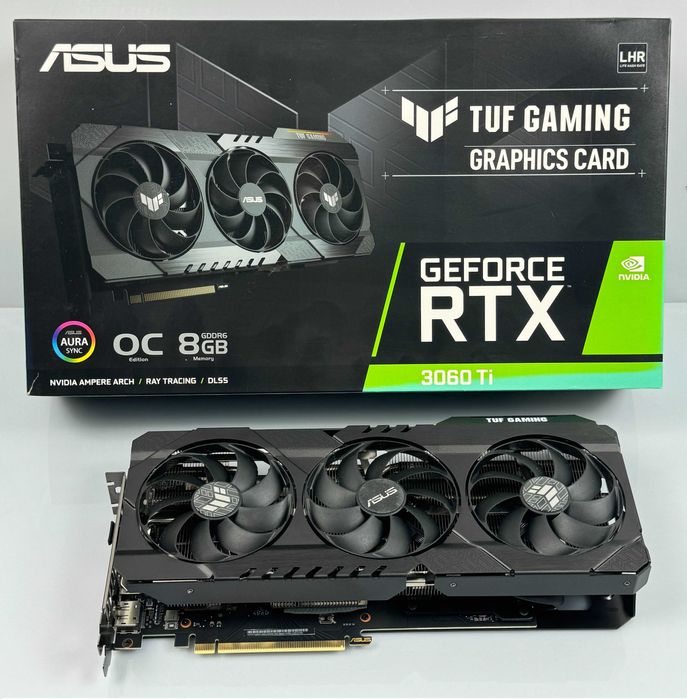 Karta graficzna ASUS TUF RTX 3060 Ti 8GB GDDR6 RGB Chłodna Cicha GW12M