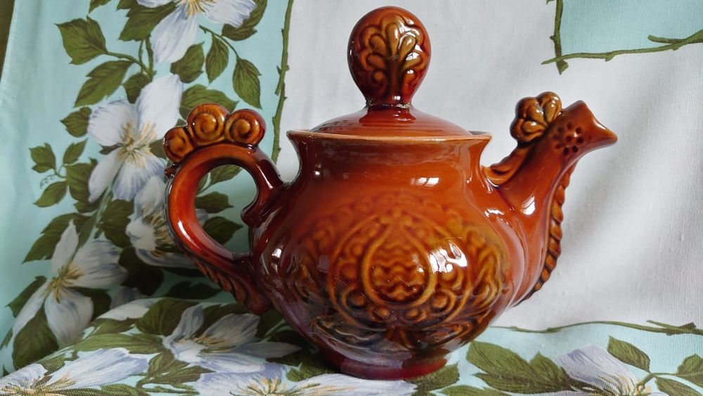 Чайничок Півник, майолика Васильків