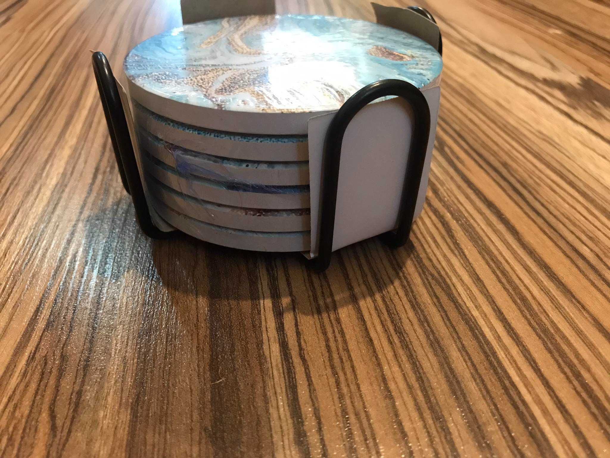 Podstawki pod napoje, zestaw 6 ceramicznych podstawek