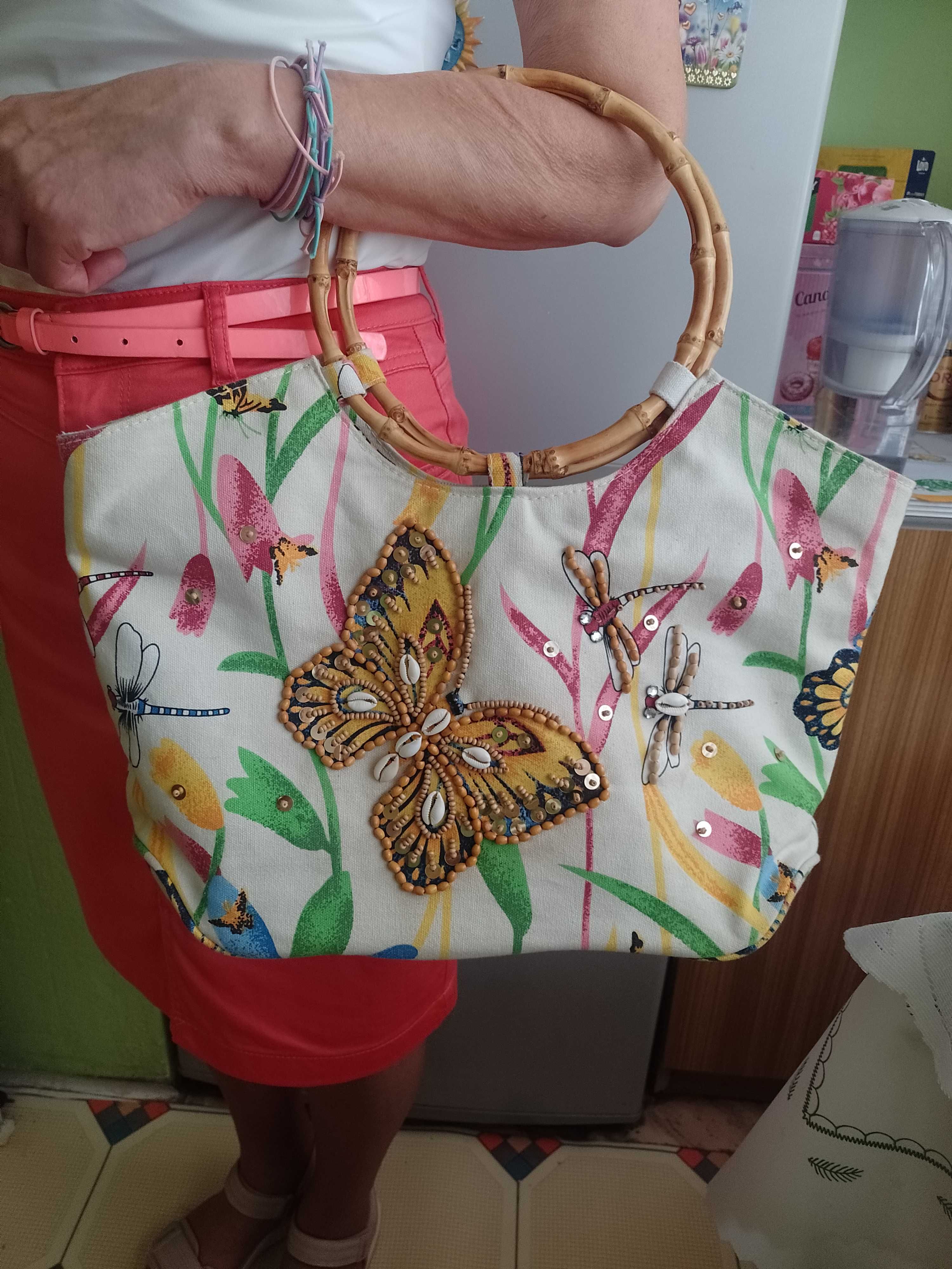 Bogato zdobiona torebka letnia z Madrytu, torba plażowa