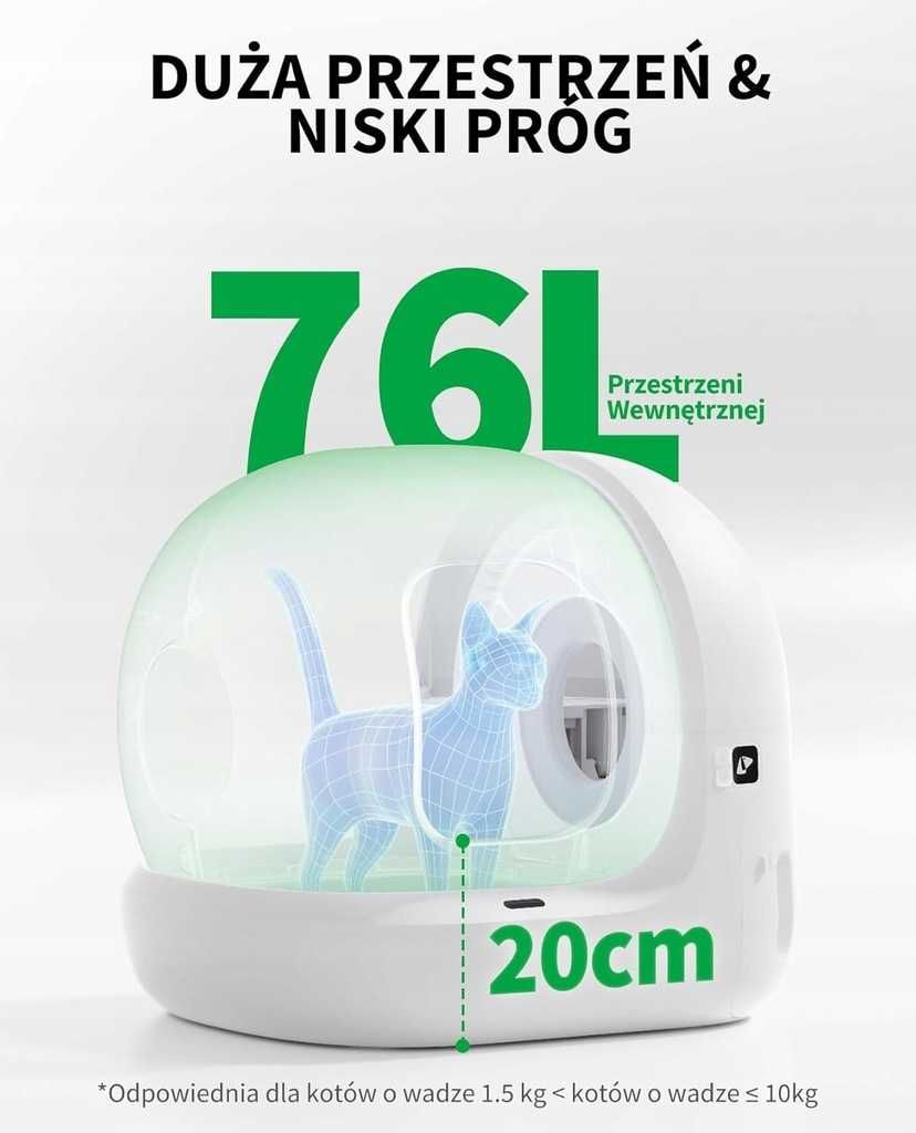 PETKIT PURA MAX 2 – samoczyszcząca kuweta 76 l z matą, filtrami i app