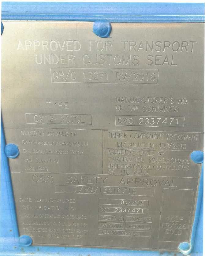 kontener morski 20 CX12-20TGL