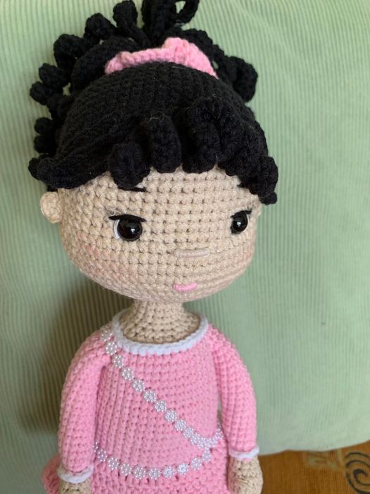 Lalka maskotka pluszak na szydełku, bawełna, śliczna :;