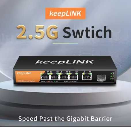 Switch internetowy Keeplink 5 portowy 2500Mbps