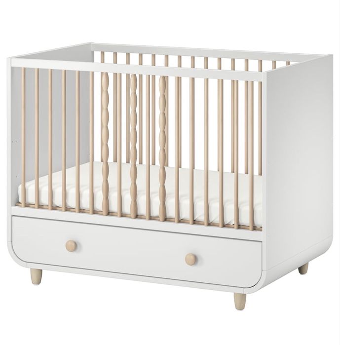 IKEA MYLLRA Łóżeczko 60x120 cm , przewijak, dodatkowo materac
