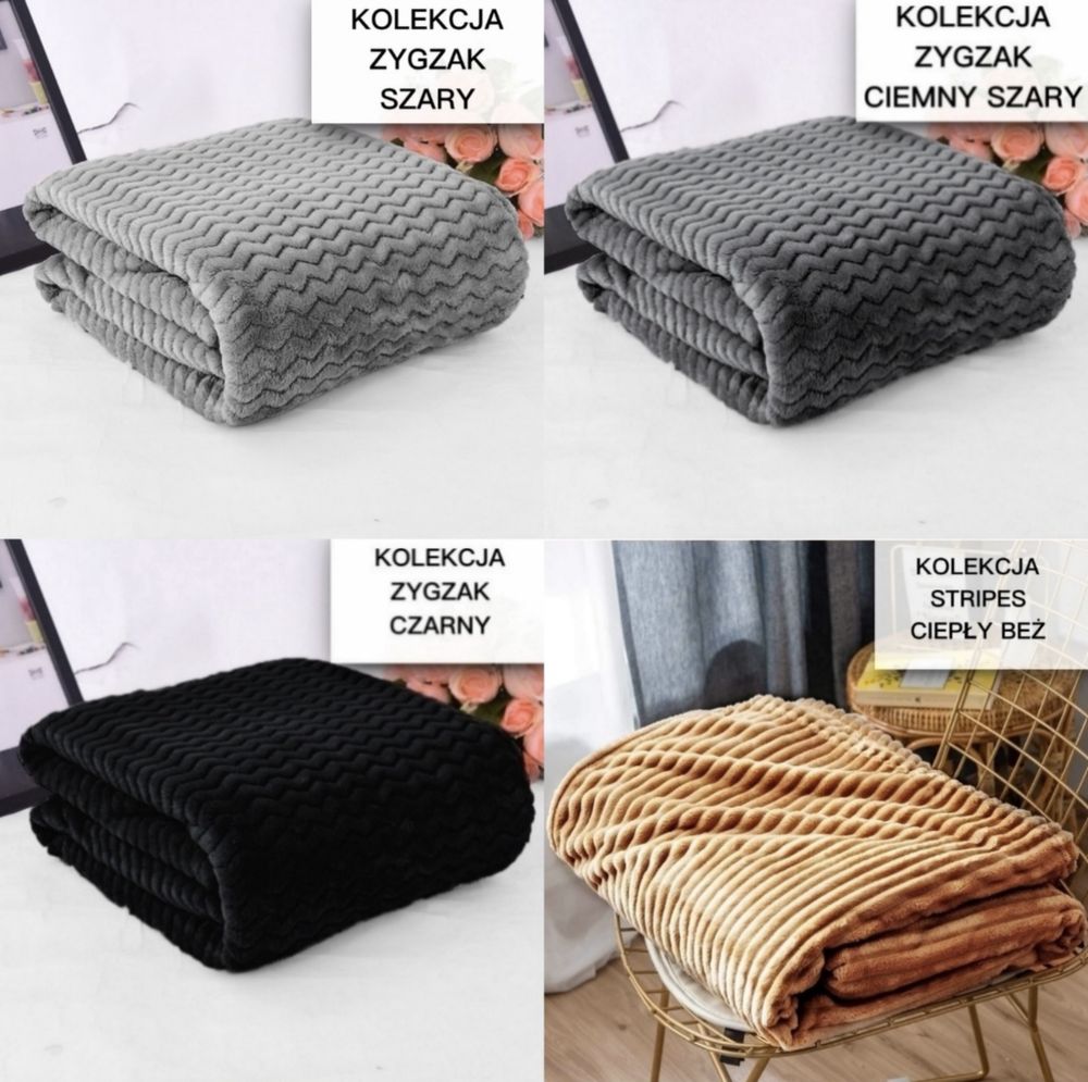 MIĘKKI KOC Premium Narzuta Pled mikrofibra gruby PREZENT!HIT!