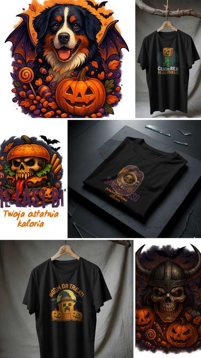 Koszulki Halloween 2025 – unikalne nadruki, 4 koszulki w cenie 3