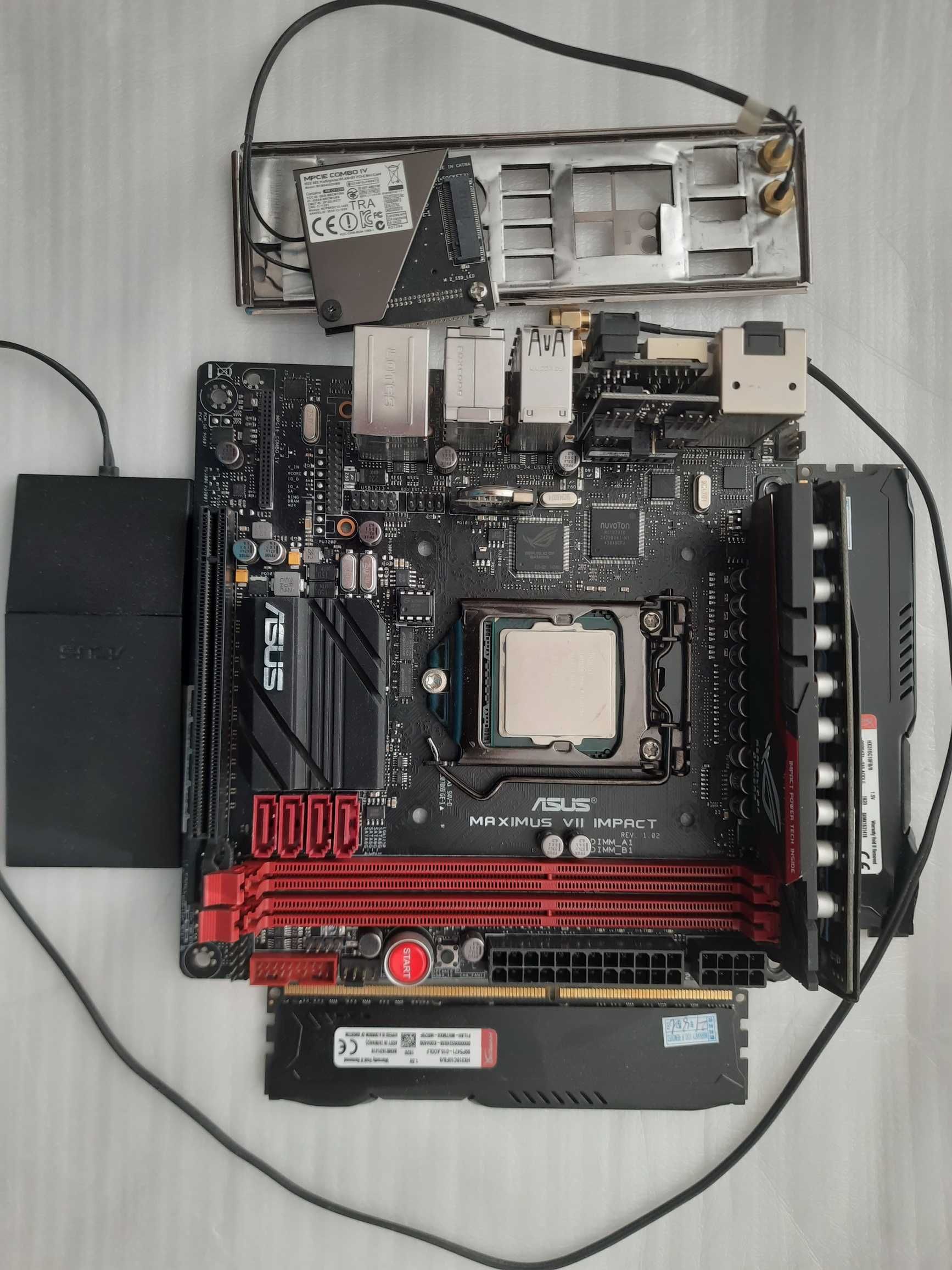 Asus Maximus VII IMPACT,  Intel Core i7 4770K, ddr3 16 Gb