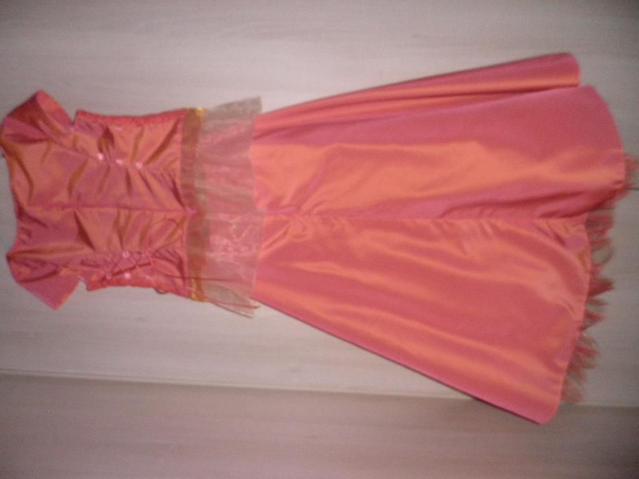 Персиковый нарядный комплект рост 128-134