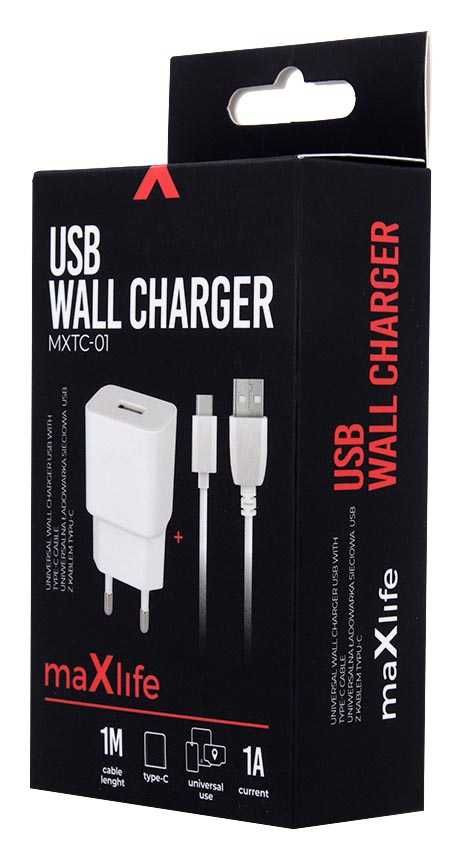 Uniwersalna Ładowarka Sieciowa USB + Kabel USB Typ C