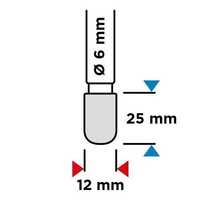 Frez Do Metalu Hm, Typ C, 12 X 25 Mm, Trzpień 6 X 45 Mm