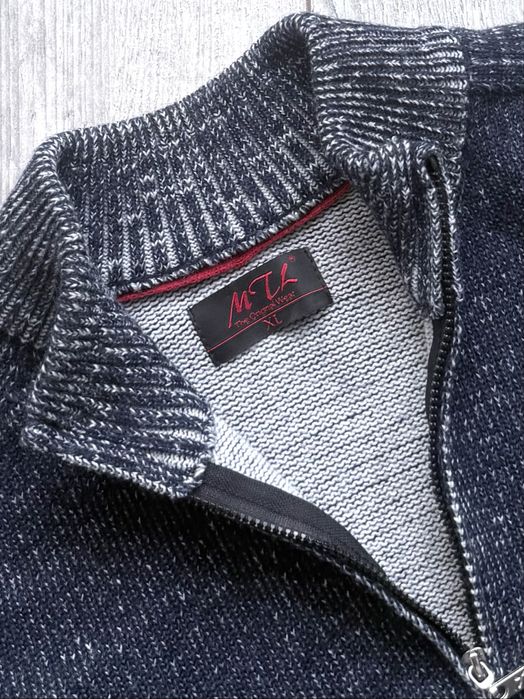 MTL piękny męski rozpinany sweter melanż rozmiar-XL