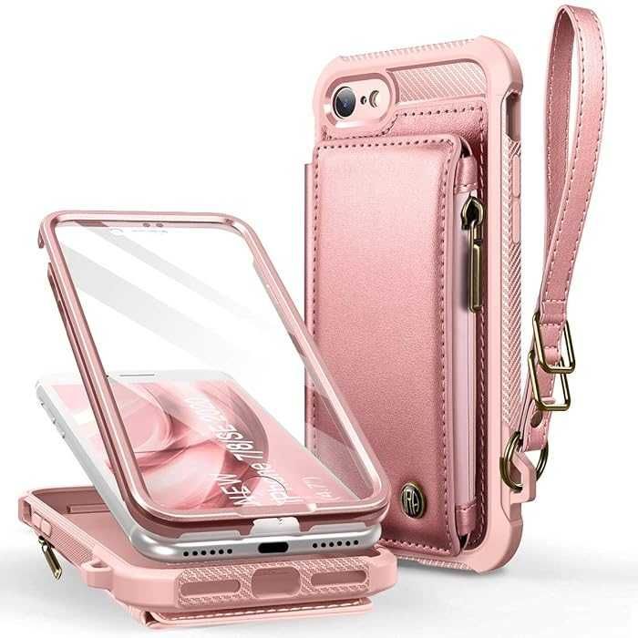 Dracool iPhone 7/8 SE 2020 SE 2022 portfel etui 360 mocne pancerne róż