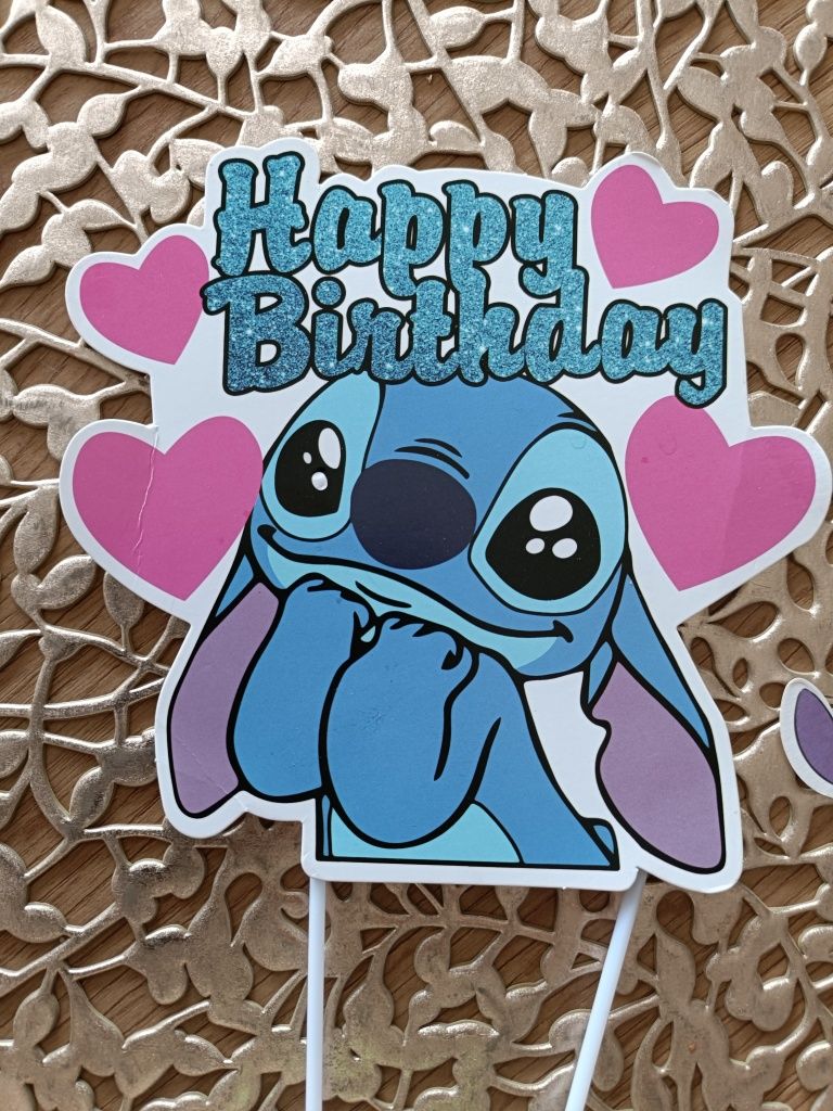 Topper stitch tort urodzinowy babeczki muffinki urodziny