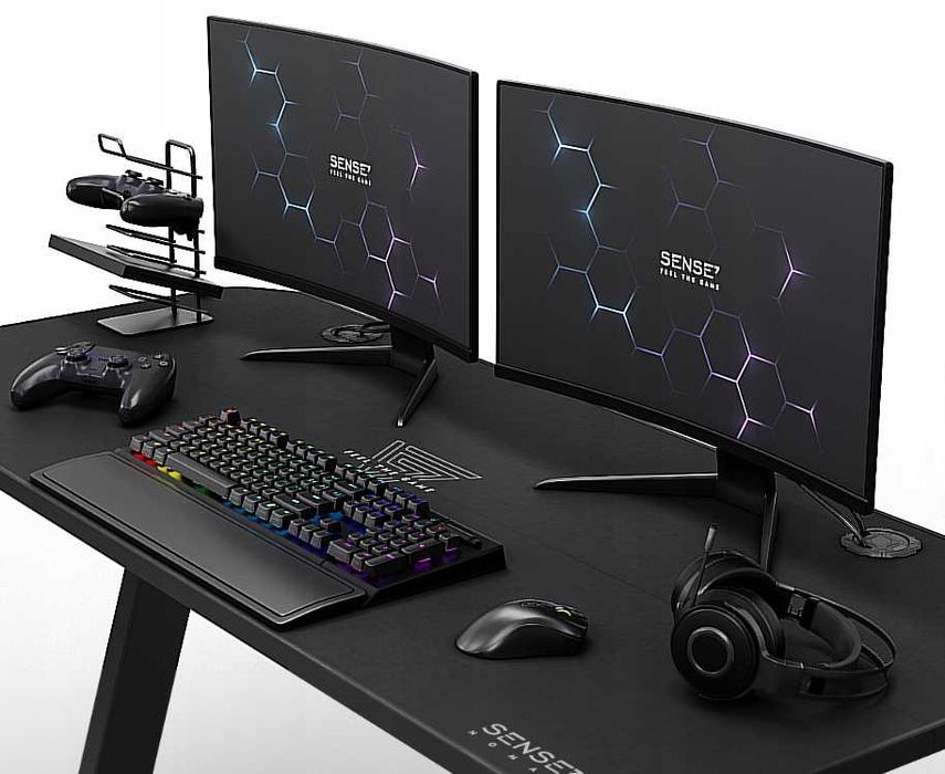 Biurko Komputerowe Gamingowe do Komputera 140x60x75+Akcesoria Gratis
