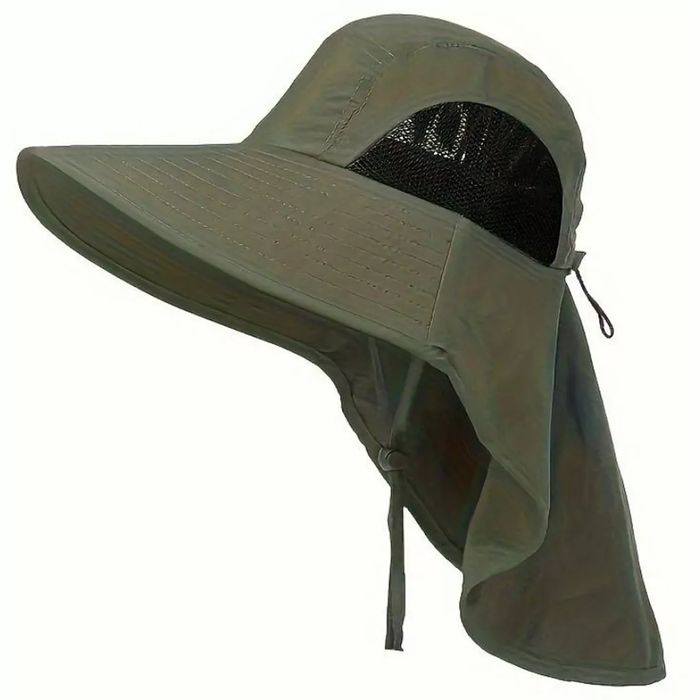 kapelusz przeciwsłoneczny wędkarski z klapką na szyje