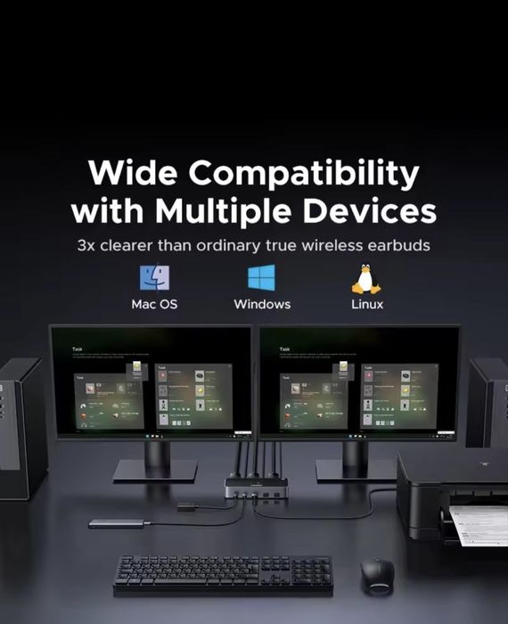 KVM Перемекач 8K UGREEN AK 700 Black